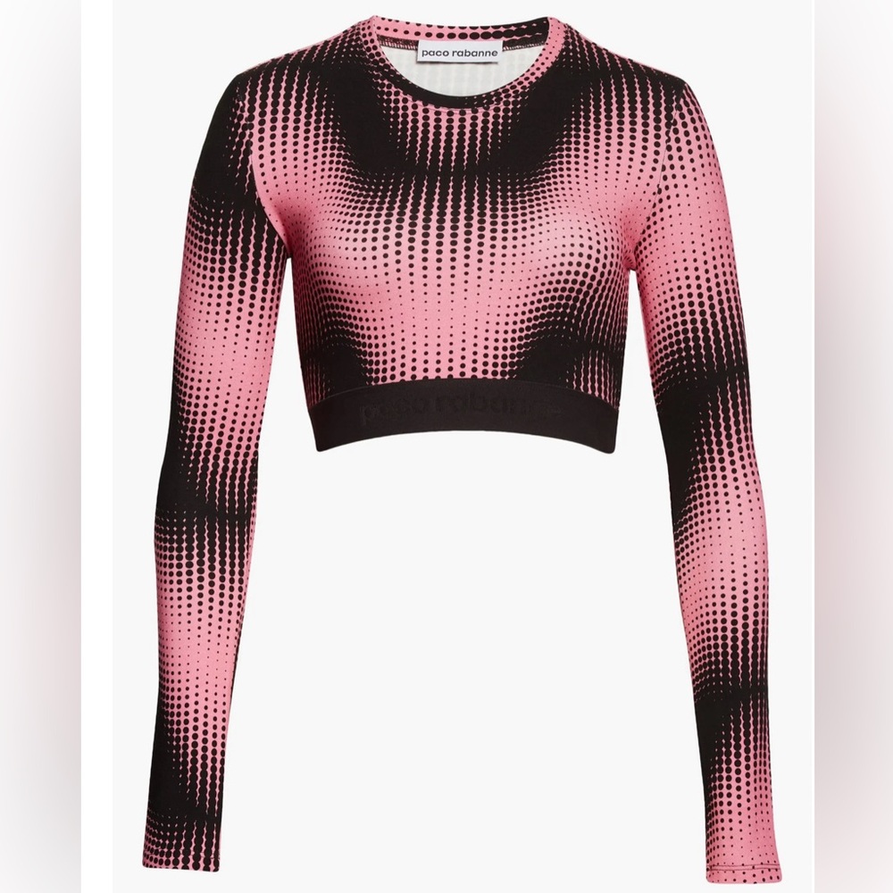 paco rabanne Pink Echo Jersey Crop Top Size Medium